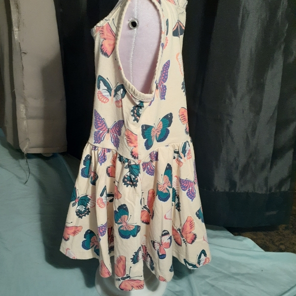 NWOT Tea Cream Short Sleevew/ Butterflies Dress - Picture 2 of 5